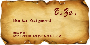 Burka Zsigmond névjegykártya